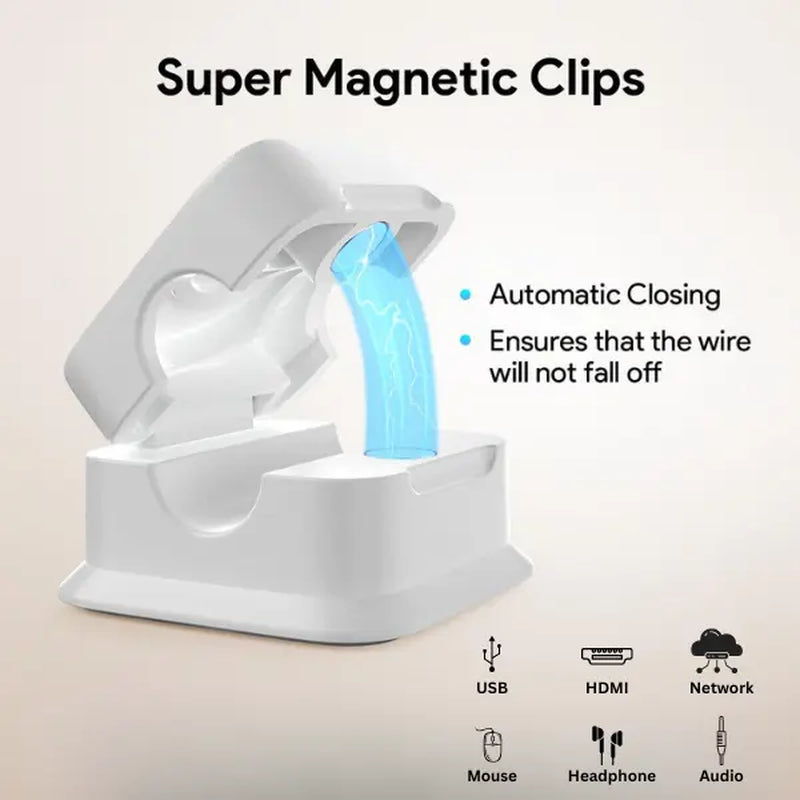 Cable Management Clip Organizer Set - Wall Mounted Holder for Home and Office, Available in 4, 8, or 16 Counts