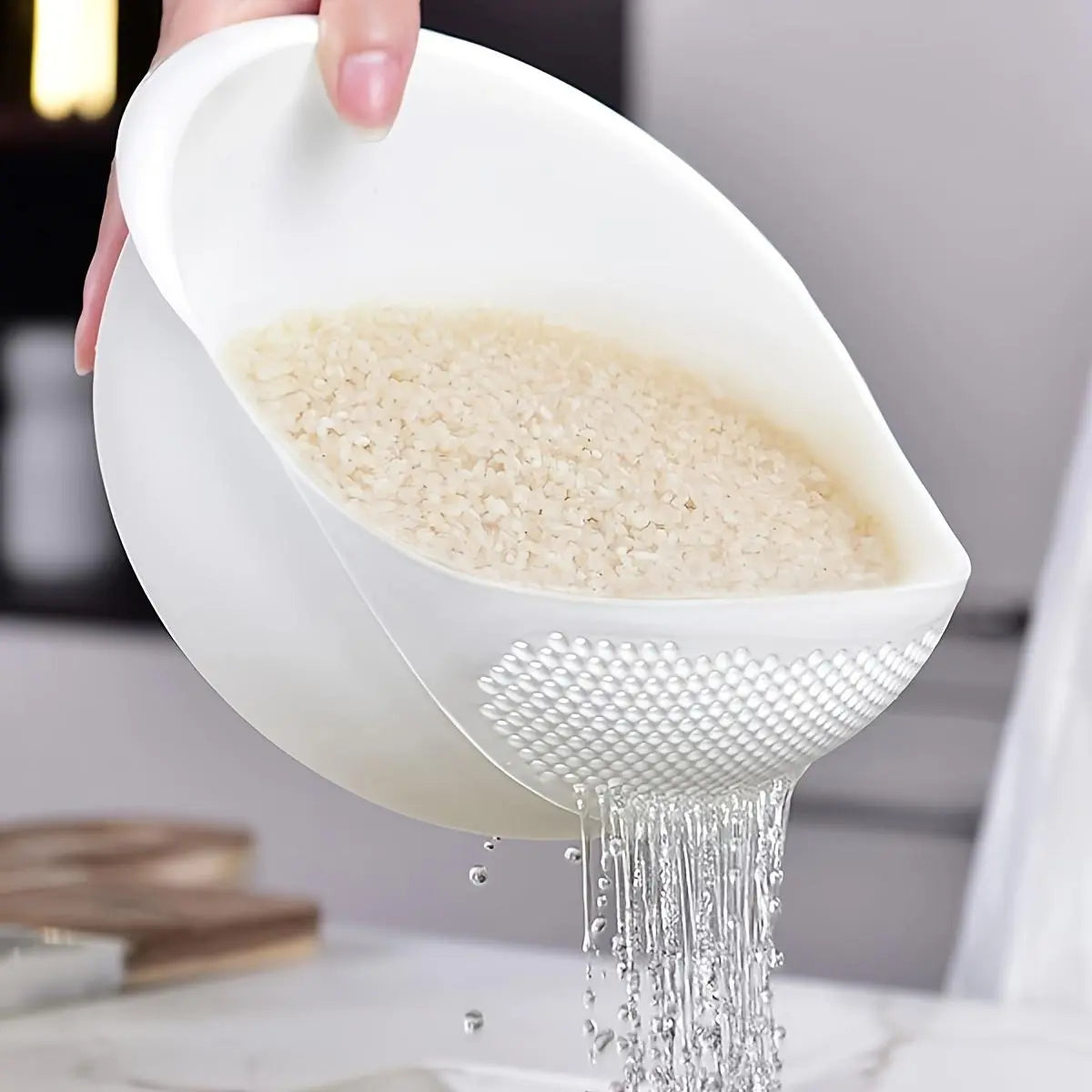 Multi-Purpose Rice Washing & Kitchen Strainer Bowl