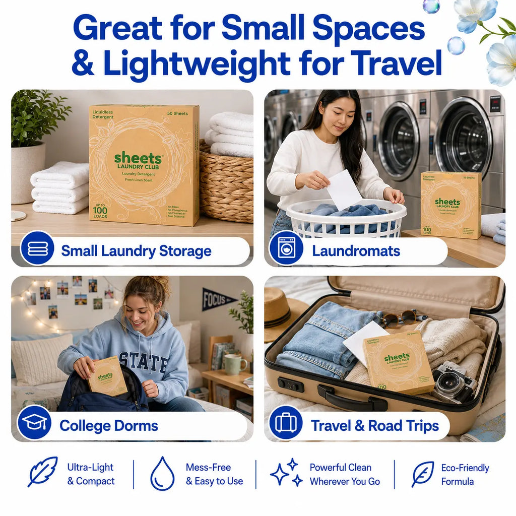 Sheets Laundry Club Liquidless Laundry Detergent Sheets – 50 Count, up to 100Loads, Fresh Linen / Lavender / Free &Amp; Clear, Eco-Friendly Plastic-Free Laundrycleaner