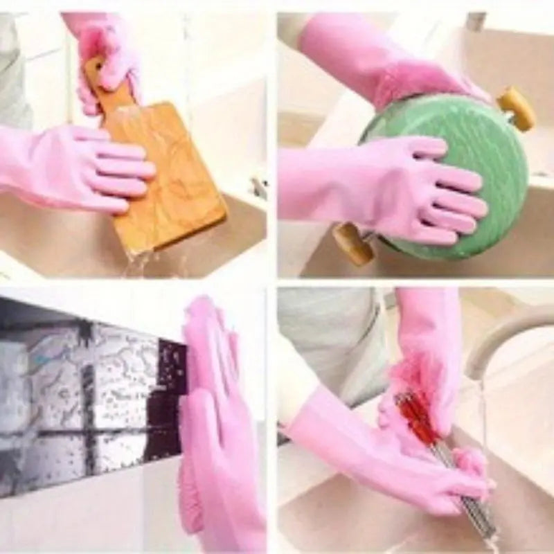 Kitchen Cooking Pots and Utensils Cleaning Gloves, Household Cleaning Gloves, Suitable for Various Uses Such as Kitchen Cleaning, Sweeping, Bathroom Cleaning, Laundry, Etc. These Gloves Can Be Reused. Laundry Gloves, Household Supplies