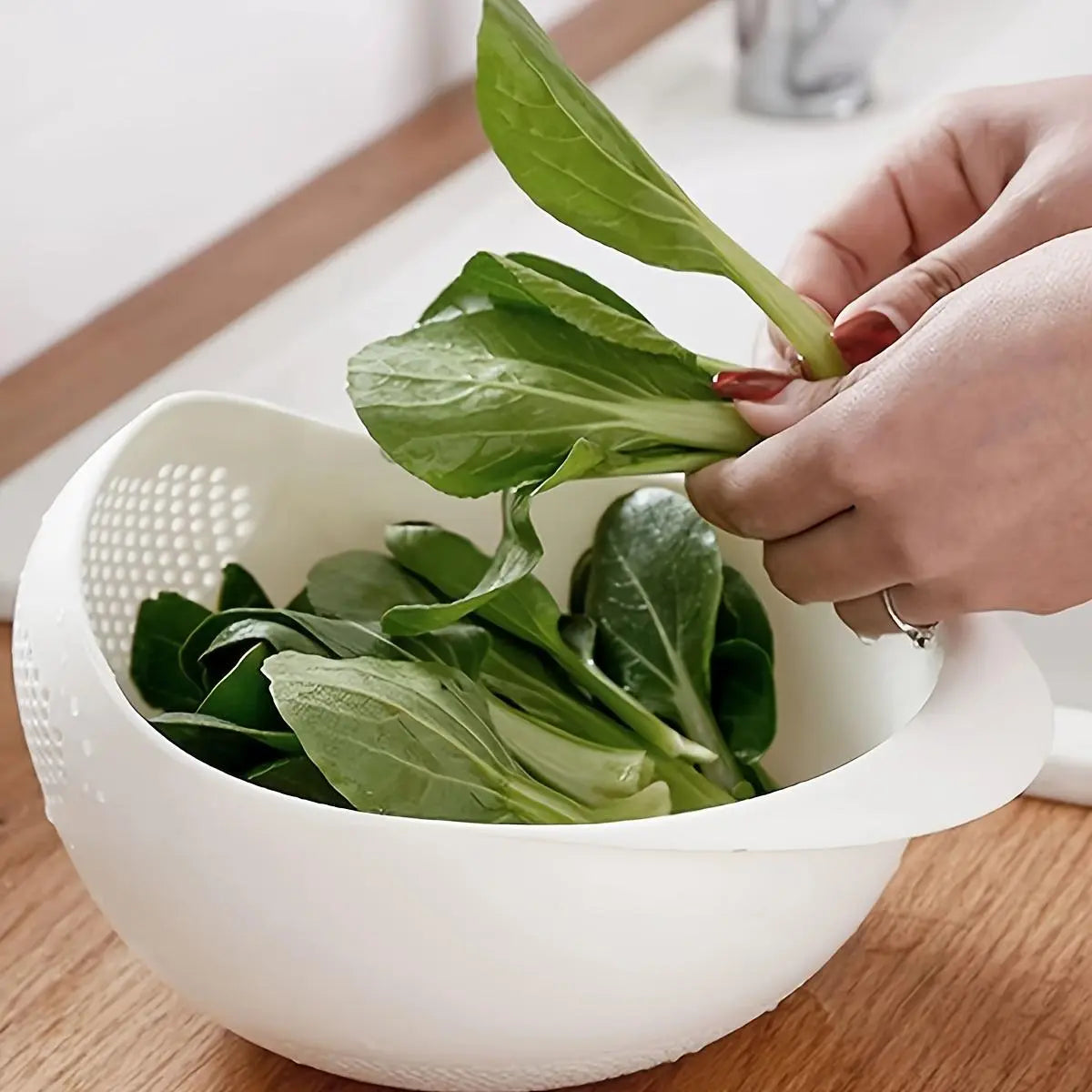 Multi-Purpose Rice Washing & Kitchen Strainer Bowl