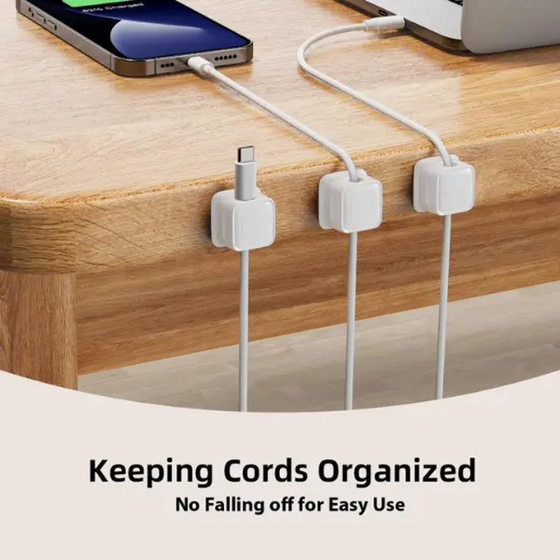 Cable Management Clip Organizer Set - Wall Mounted Holder for Home and Office, Available in 4, 8, or 16 Counts