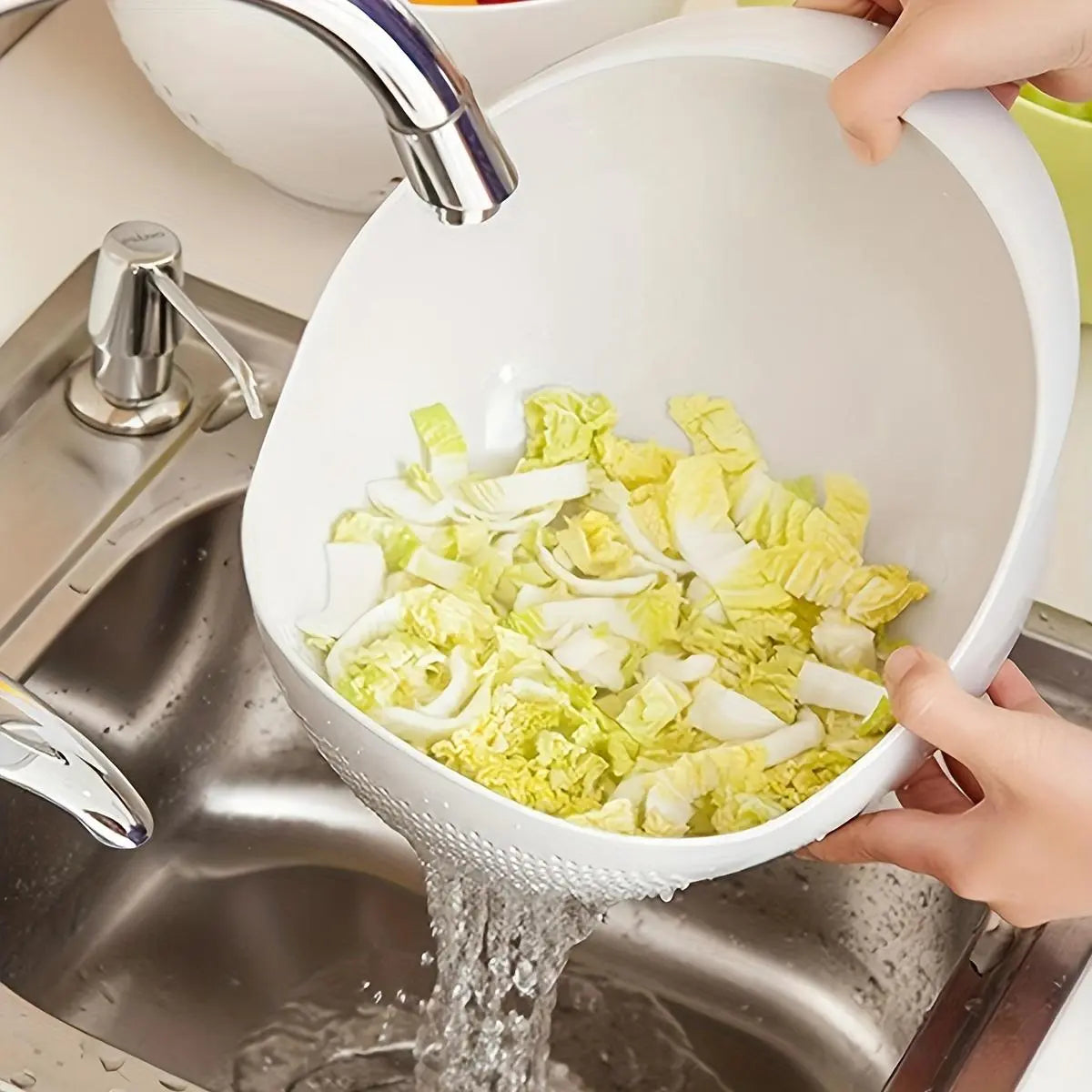 Multi-Purpose Rice Washing & Kitchen Strainer Bowl