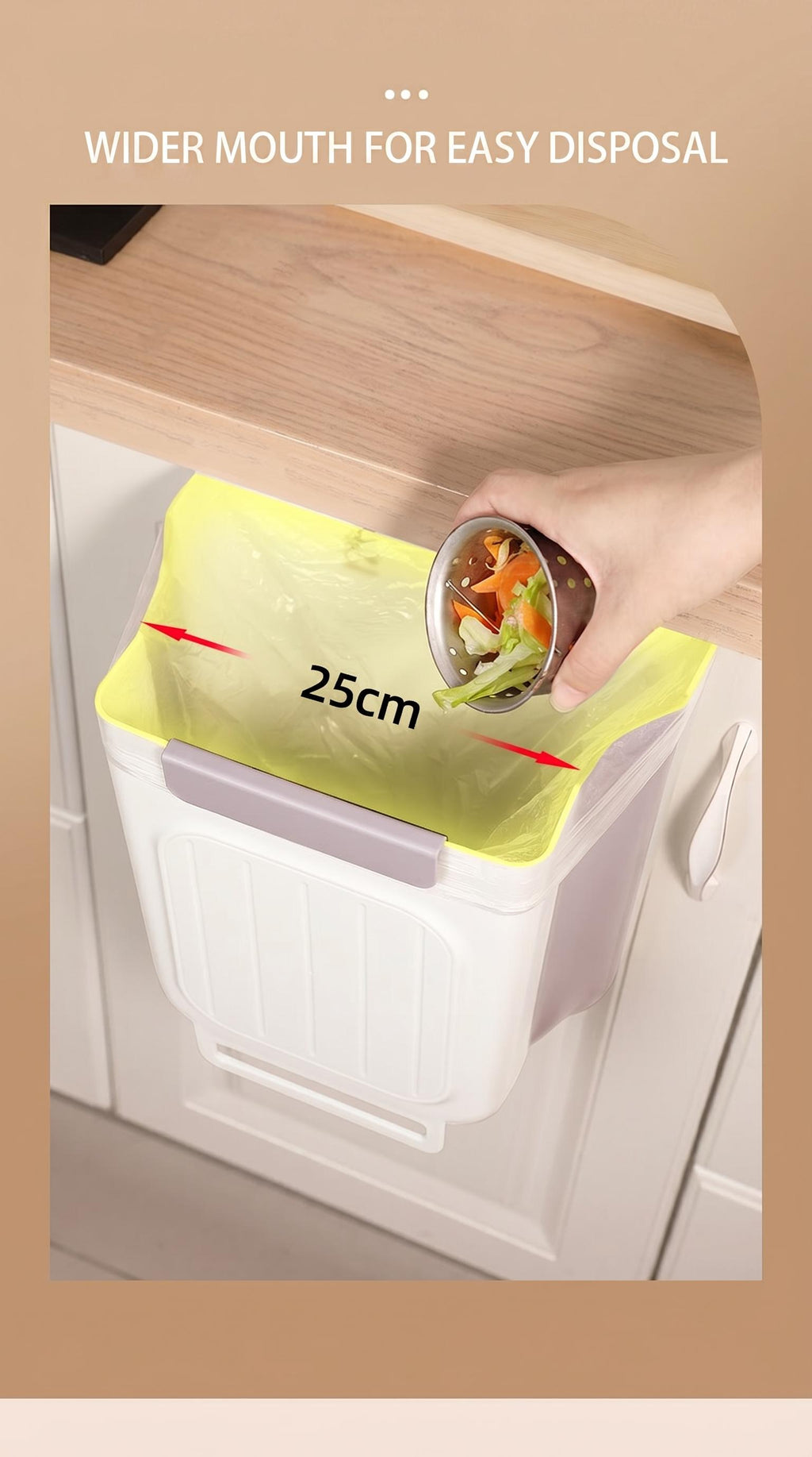 Collapsible Hanging Kitchen Trash Bin (11L)