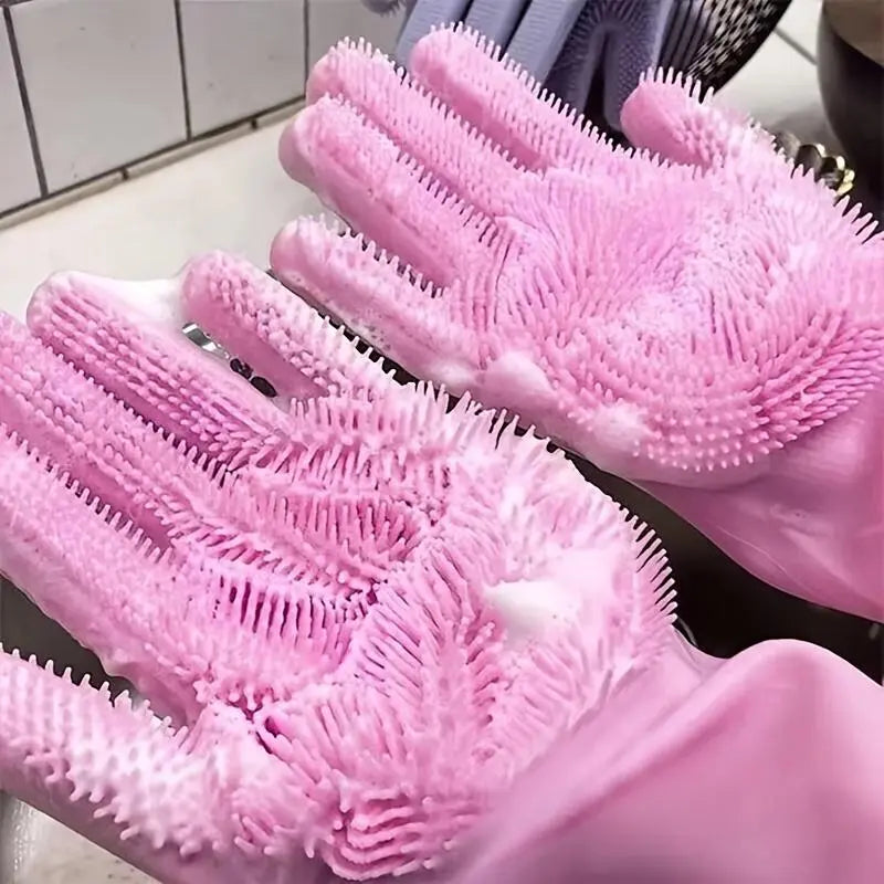 Kitchen Cooking Pots and Utensils Cleaning Gloves, Household Cleaning Gloves, Suitable for Various Uses Such as Kitchen Cleaning, Sweeping, Bathroom Cleaning, Laundry, Etc. These Gloves Can Be Reused. Laundry Gloves, Household Supplies