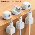 Cable Management Clip Organizer Set - Wall Mounted Holder for Home and Office, Available in 4, 8, or 16 Counts